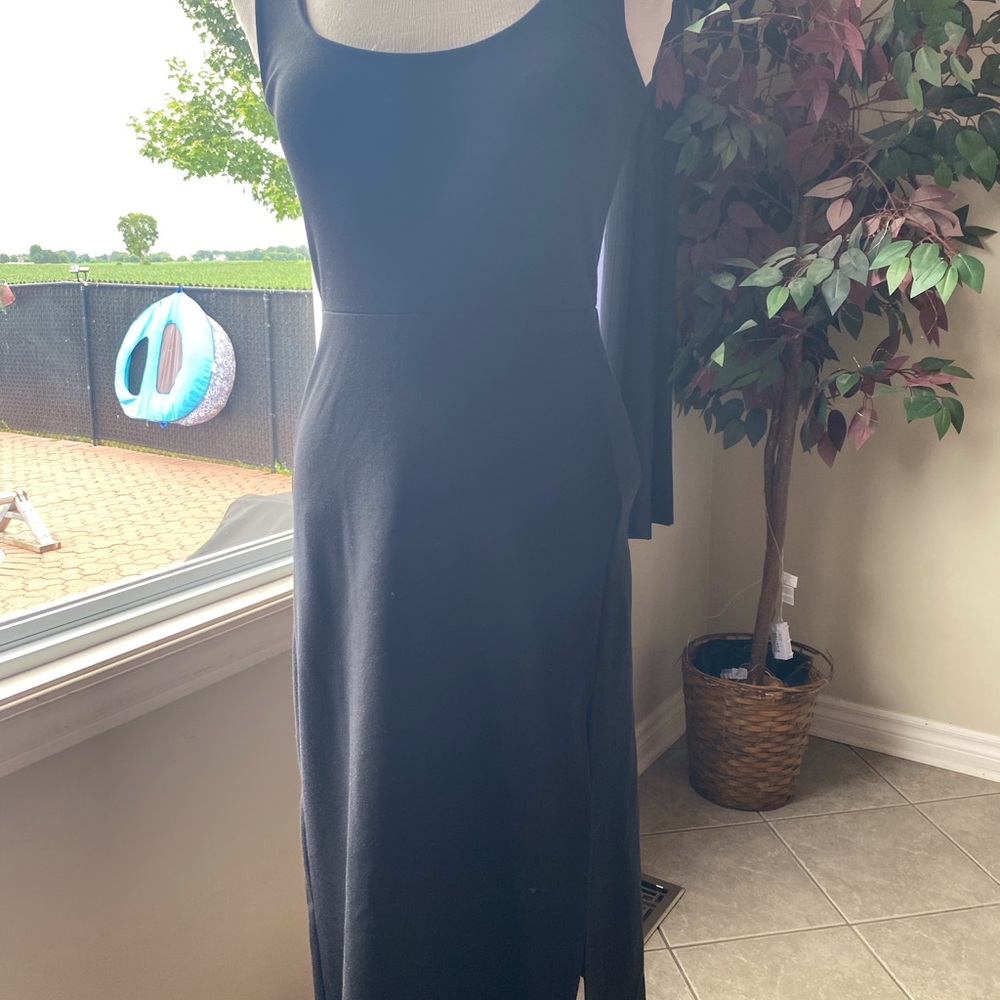 Nordstrom Black Maxi Sleeveless Scoop Neck Dress